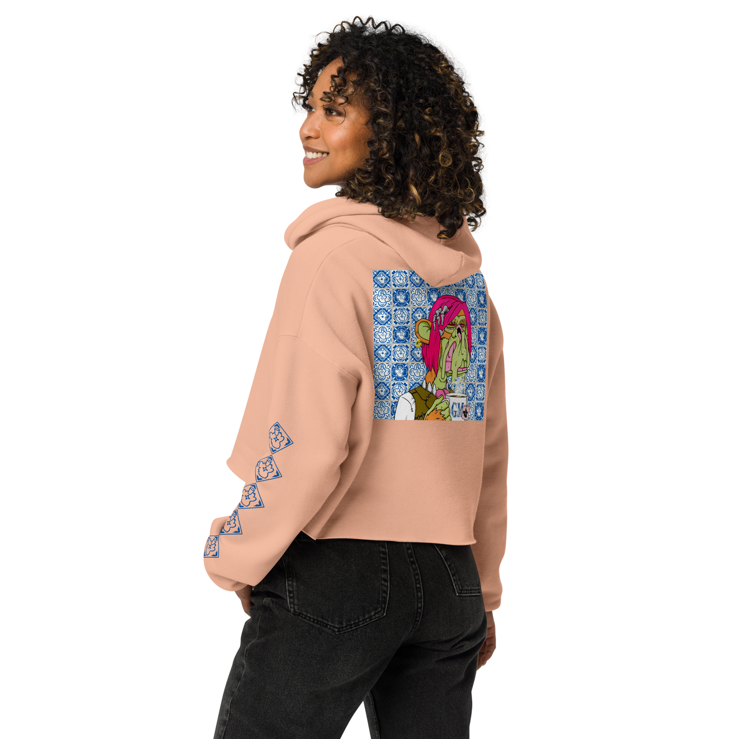 BoredTea x Bored Art Not Club | WOMEN'S HOODIE | Peach | 27002